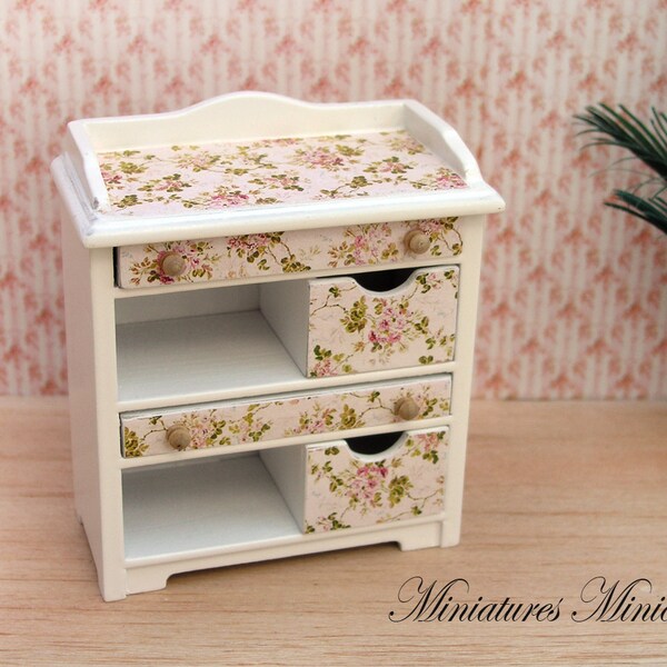 Miniature Dollhouse  Commode Shabby Chic Style
