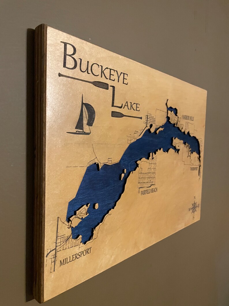 Buckeye Lake Ohio Fishing Sailing Vacation Wall Art Etsy