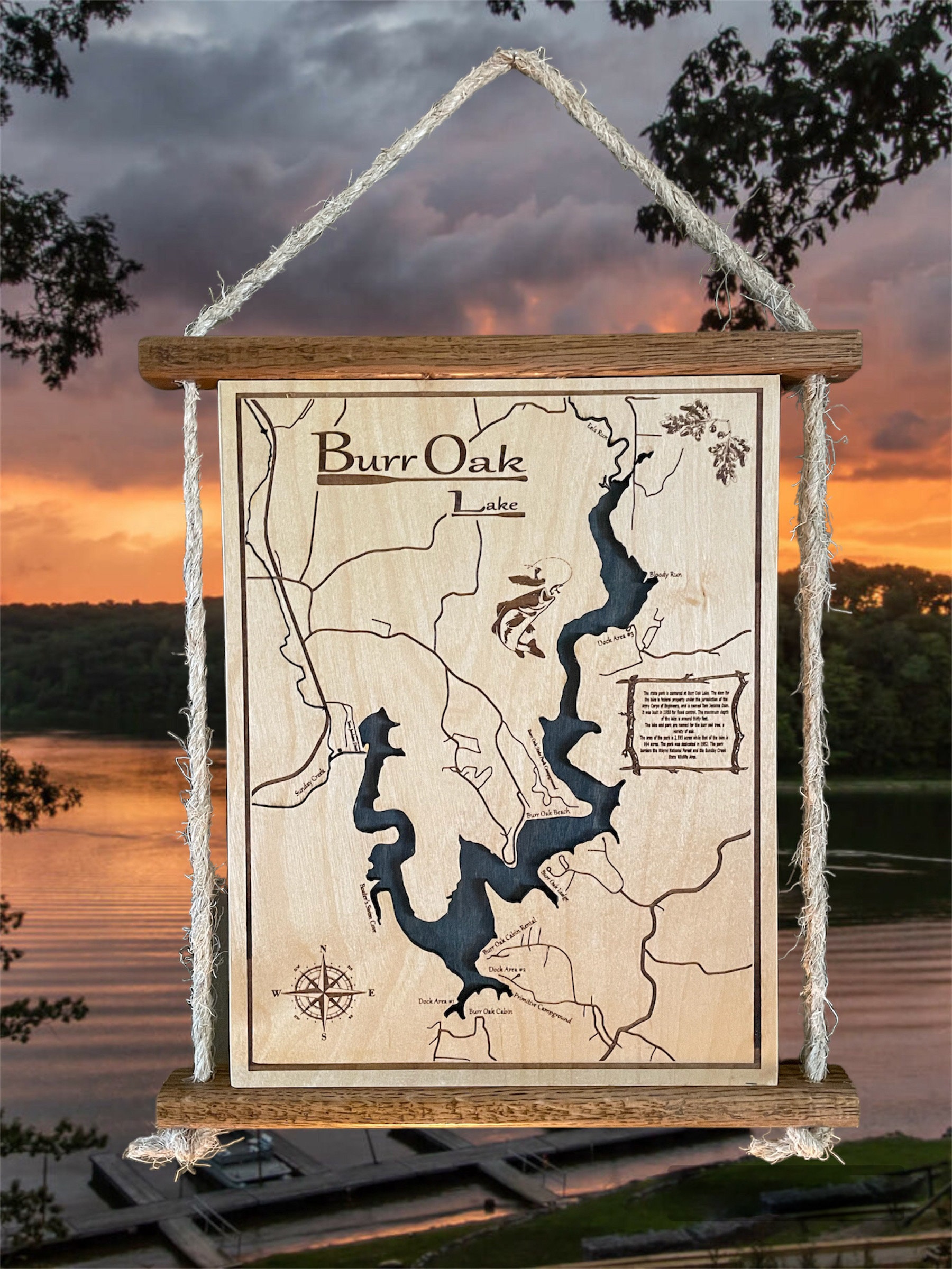 Laser Engraved Lake Map of Any - Il Fullxfull.5807913513 Khht