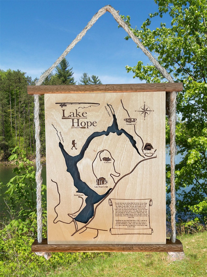 Laser Engraved Lake Map Lake Hope - Il 794xN.5840055878 2ex4