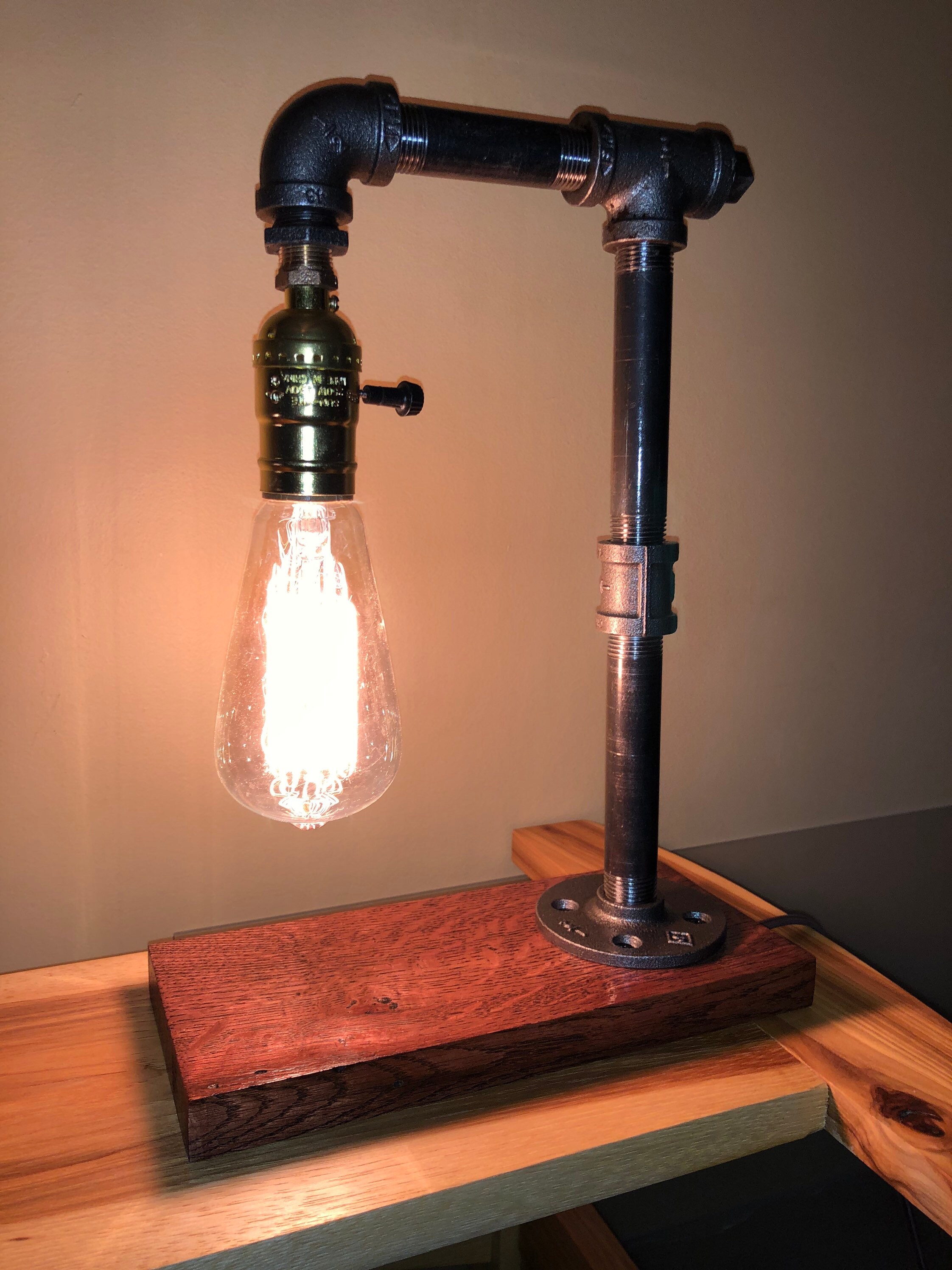 Industrial style desk lamp Edison lamp pipe lamp Etsy