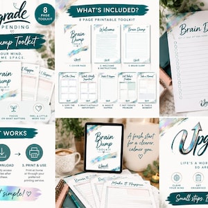 Brain Dump Printable Toolkit | Mental Clarity Workbook | Mind Dump Pages | Self Care & Organisation Planner