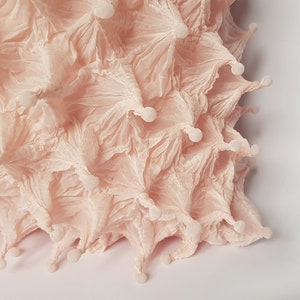 Pastel peach, pale orange solid-colored pillow, 3D bubble textured fabric, cozy unique home decoration, heat treated shibori technique 40 cm image 7