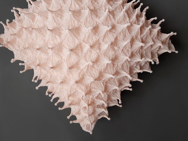 Pastel perzik, lichtoranje effen gekleurd kussen, 3D bubbeltextuurstof, gezellige unieke huisdecoratie, warmtebehandelde shibori-techniek 40 cm afbeelding 6