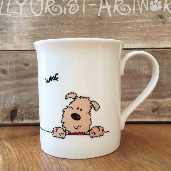 Bone China mug, gift for a dog lover 'Woof!'