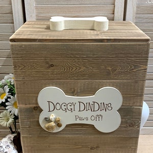 Large Wooden Doggy Food Bin - Handmade storage box for dry pet food and bulky food items (57 x 42 x 26cm)