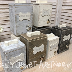 Ad-hoc sized doggy treat boxes made from recycled wooden offcuts