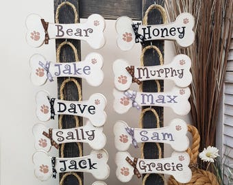 Personalized Dog Bone Plaque – Shabby Chic Pet Name Sign