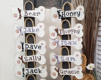 Custom printed bone plaque - pawesome hanging signs or keepsakes for your dog's crate or bed!