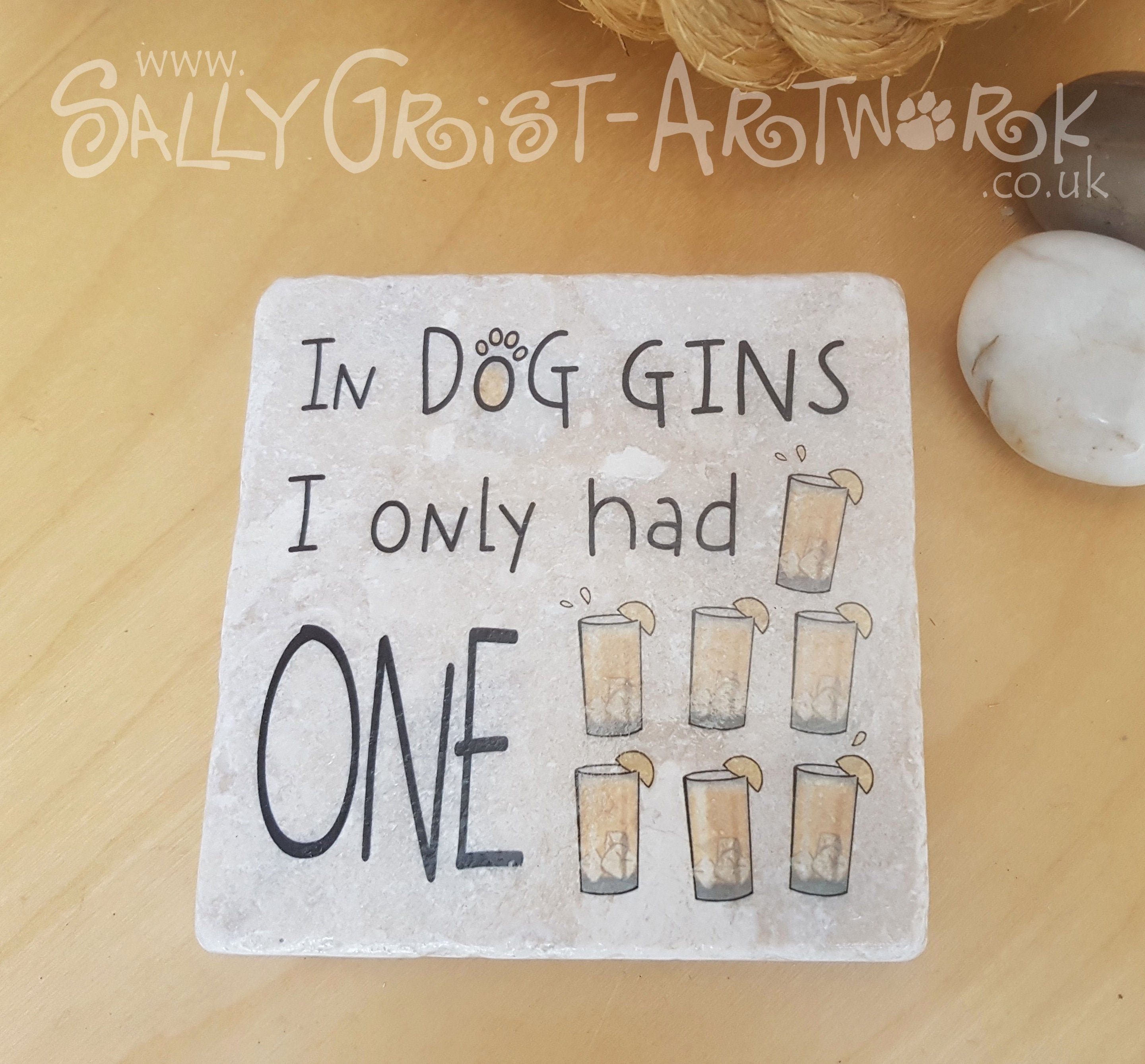 Zware stenen placemat Coasters bedrukt met grappige hond