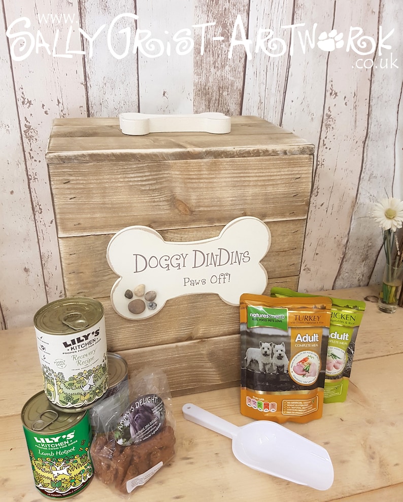 Wooden Doggy Food Bin Handmade storage box for dry pet food Etsy