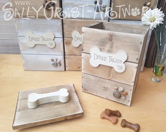 Wooden Doggy Treat Box - Handmade storage box for your pooch&#39;s treats