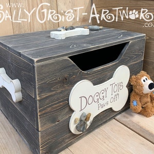 Wooden Doggy Toy Box Handmade, unique and totally GORGEOUS Shabby Ash