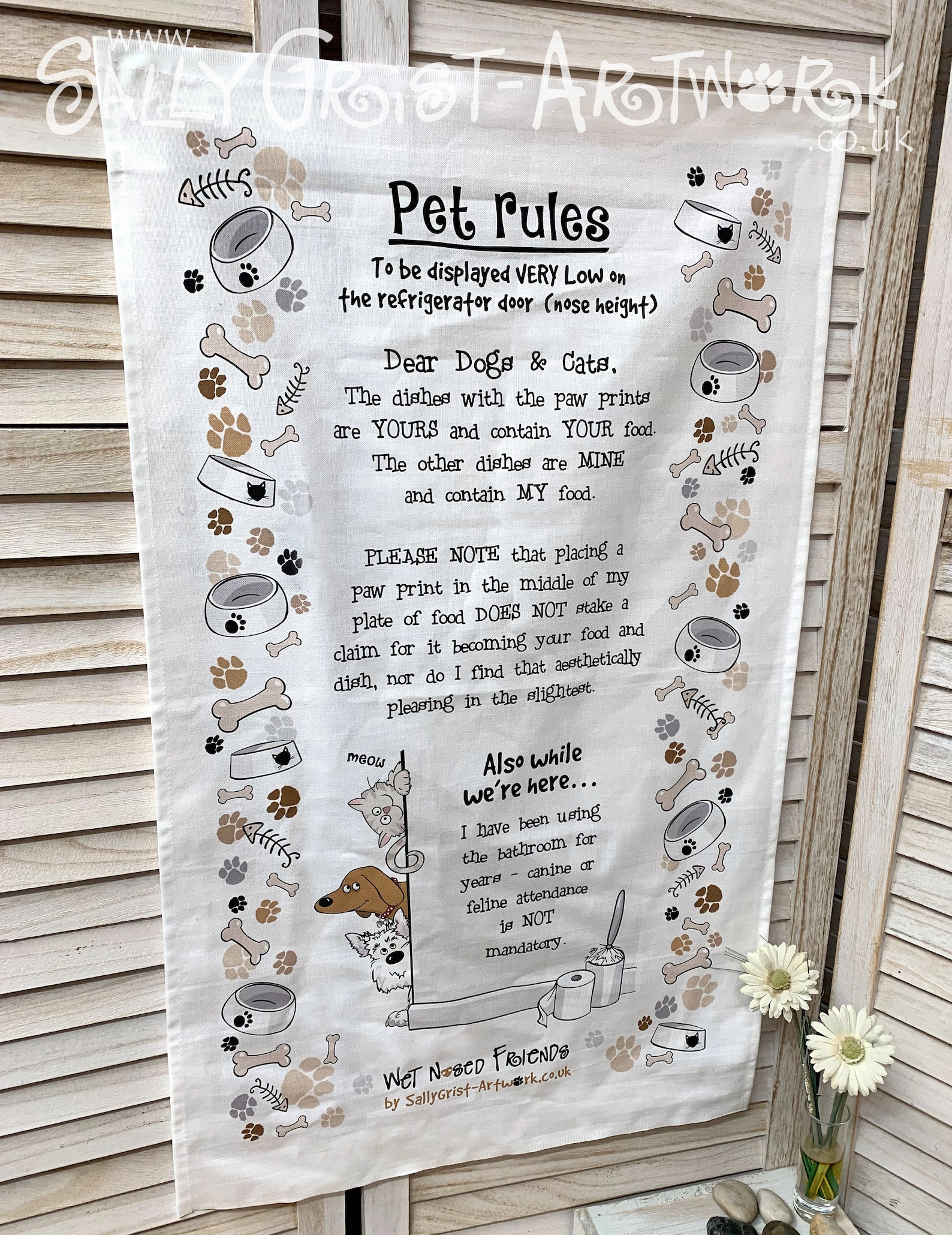 Pet Rules Tea Towel... for longsuffering pet parents Etsy