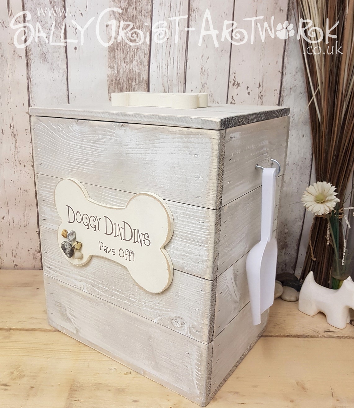 Wooden Doggy Food Bin Handmade storage box for dry pet food Etsy