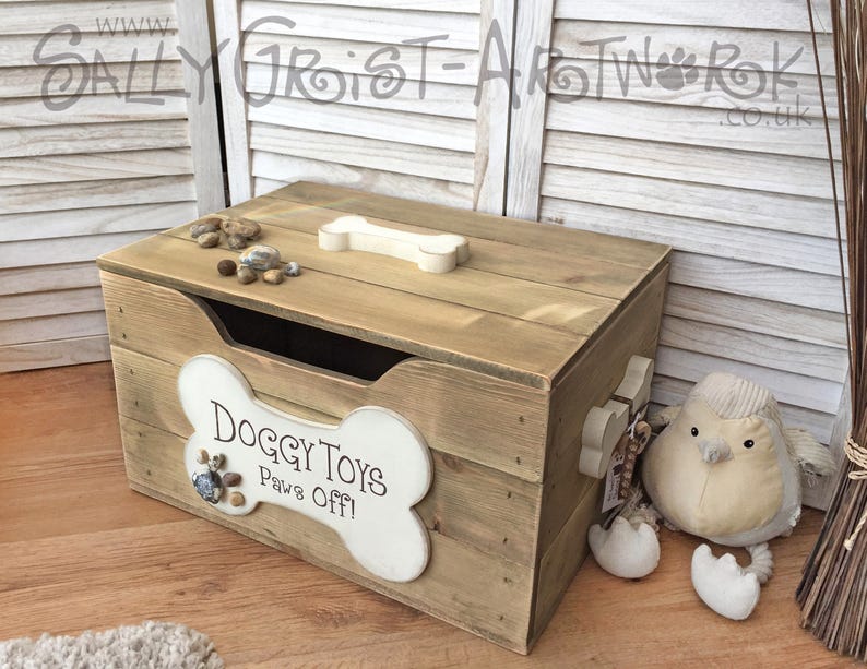Wooden Doggy Toy Box Handmade, unique and totally GORGEOUS Driftwood (browns)