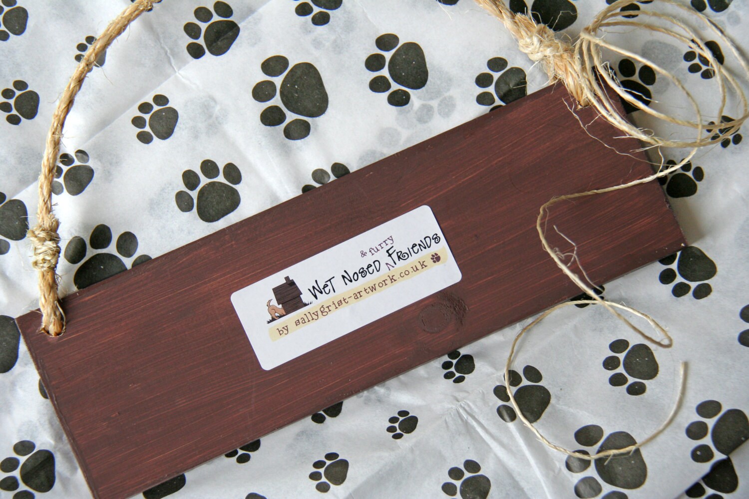 Funny Wooden Sign – “World’s Best Neighbour” Wall Plaque | Gift With Adhesive Pads - View #4