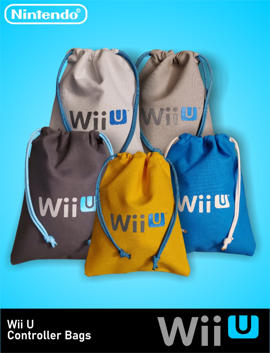 Nintendo Wii U Pull String Controller Bags - Etsy