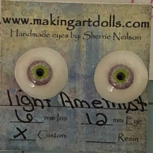 Custom or Resin - Glass like eyes Light Amethyst
