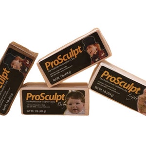 May include: Four 1-pound packages of ProSculpt sculpting clay. The packages are labeled with the ProSculpt logo and the words "The Professional Sculptor's Clay". The packages are also labeled with the type of clay, including "Baby", "Light", and "Original".