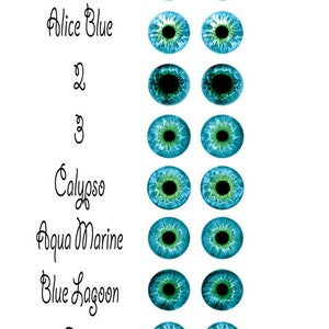 Resin - Glass like eyes - doll eyes - Blue Eyes - multiple sizes to choose from!