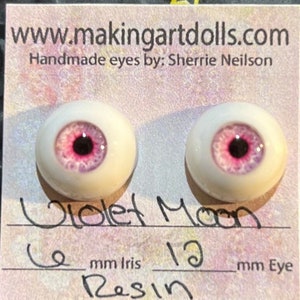 Custom or Resin - Glass like eyes Violet Moon