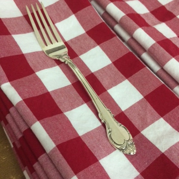Cloth Napkins in Red and White Buffalo Gingham Check, by CHOW with ME
