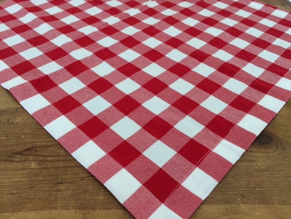 RED and WHITE Buffalo Gingham Check Table Square, Table Topper, Table Overlay, Weddings, Events, Everyday Meals, by Chow with ME