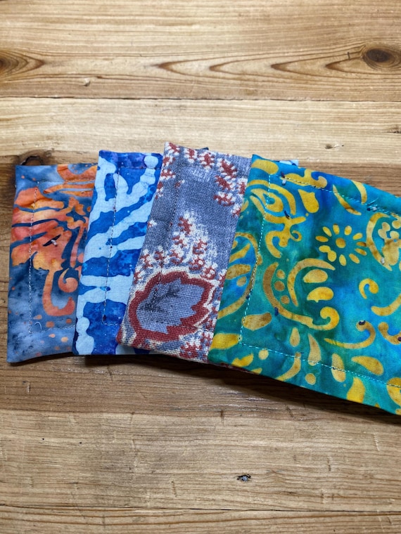 Reusable Washable Kitchen Sponges, Set of 4, Colorful Boho Bohemian Style Fabrics, Eco Friendly, perfect gift for green-conscious friends