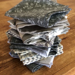 Cloth Napkins, Shades of Grey, Set of 6, 10 inch, by CHOW with ME