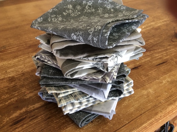 Cloth Napkins, Shades of Grey, Set of 6, 10 inch, by CHOW with ME