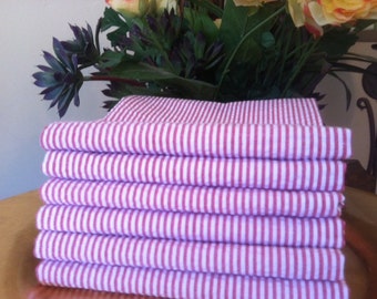 RED Seersucker Cloth Dinner Napkins, 18 inch or 20 inch, by CHOW with ME