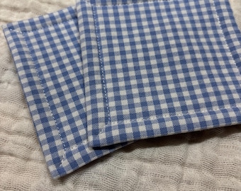 Reusable Kitchen Sponges, Periwinkle Blue 1/8" Gingham Check, Eco Friendly Set of 2