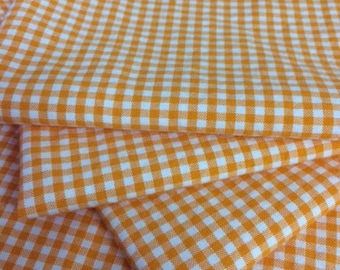 Orange Gingham Cloth Napkins, Set of 4 – 100% Cotton, Dinner Party Table