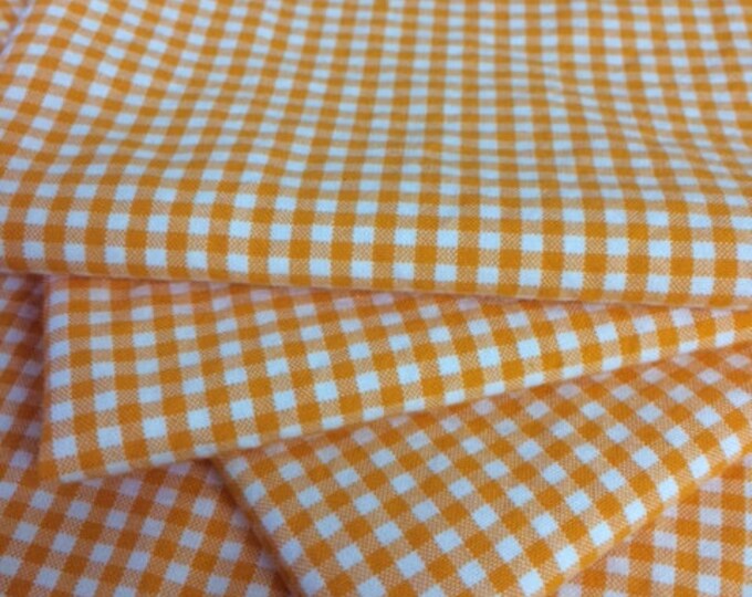 Orange Gingham Cloth Napkins – 100% Cotton, Dinner Party Table Decor