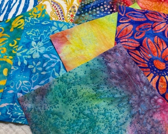 Boho Cloth Cocktail Napkins, Reversible Cotton Party Napkins, Set of 8