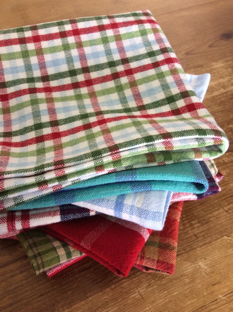 Vintage Plaid Cloth Napkins Set of 4 Great for Family Etsy