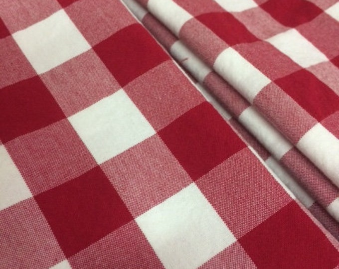 Red and White Gingham Cloth Napkins, Set of 4, 100% Cotton