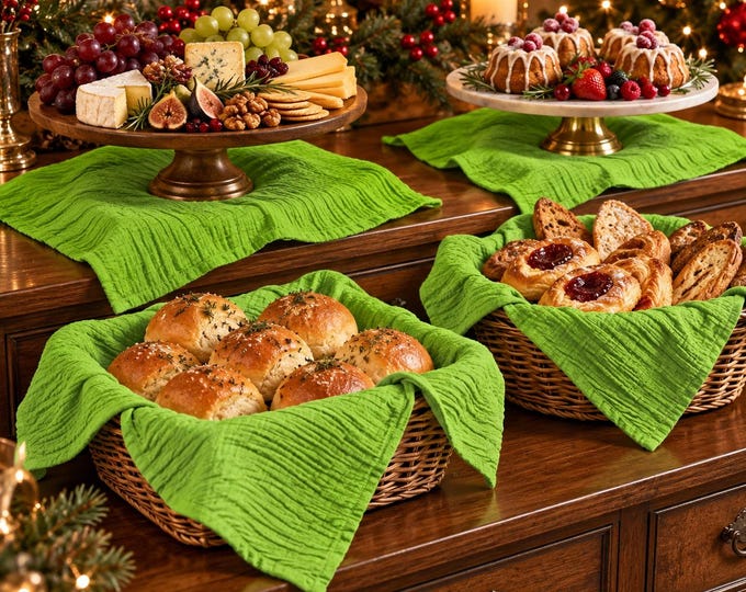 Chartreuse Green Textured Dinner Napkins, Woven Cotton, Set of 4, 18 inch