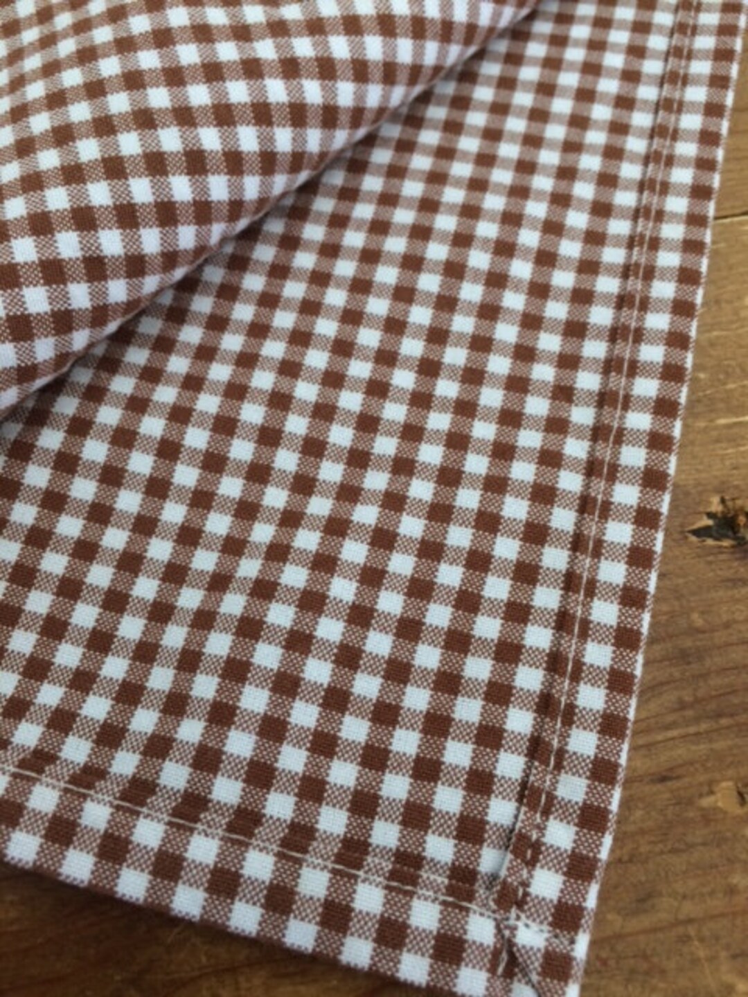 Brown and White Gingham Cloth Napkins Farmhouse, Country, Log Cabin ...