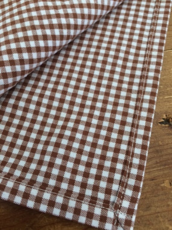Brown and White Gingham Cloth Napkins - 12 inch, Set of 4, GREAT for Weddings, Events, Parties and Everyday!