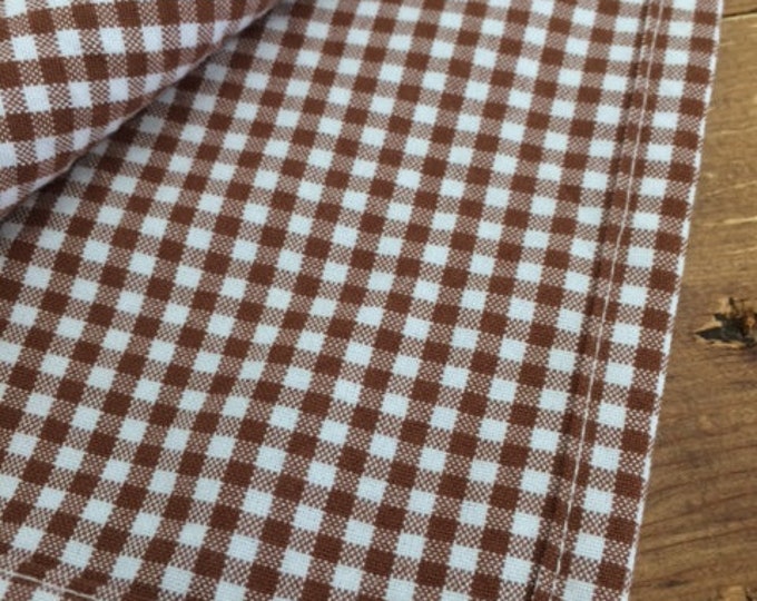 Brown and White Gingham Cloth Napkin – Farmhouse Table Decor, Set of 6