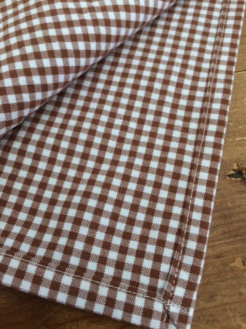 Brown and White Gingham Cloth Napkins Farmhouse Country - Etsy