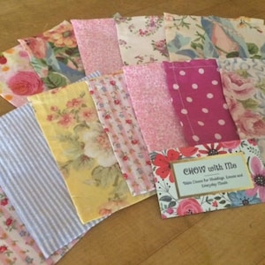 Tea Party Cottage Chic Cloth Napkins, SET of 8, 6 inch Napkins, Perfect for little Girl's Parties, by CHOW with Me image 1