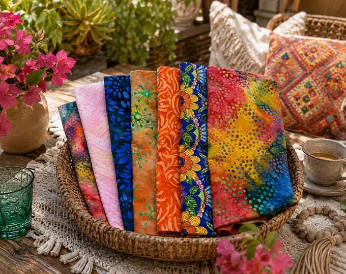 Boho Mismatched Cotton Cloth Napkins Set | Eclectic Hippie Chic Table Linens