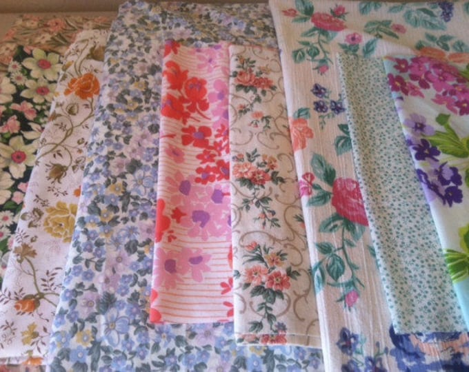 Floral Cloth Napkins, Anthropology Inspired, Set of 6