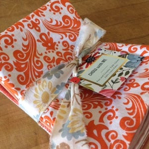 Lunchbox Napkins, Set of 6, Shades of Orange, by CHOW with ME