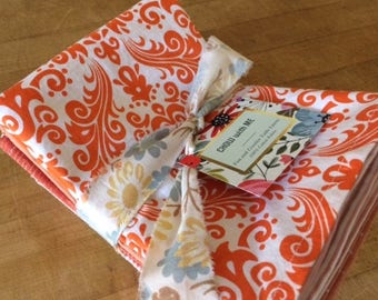 Cloth Napkins, Shades of Orange, Set of 6, Dinner Napkins, Reusable Napkins, 100% Cotton Fabric, by CHOW with ME