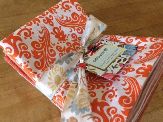 Cloth Napkins, Shades of Orange, Set of 6, Dinner Napkins, Reusable Napkins, 100% Cotton Fabric, by CHOW with ME