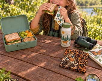 Butterfly Leopard Cloth Napkins – Set of 2 Cotton Lunch Napkins